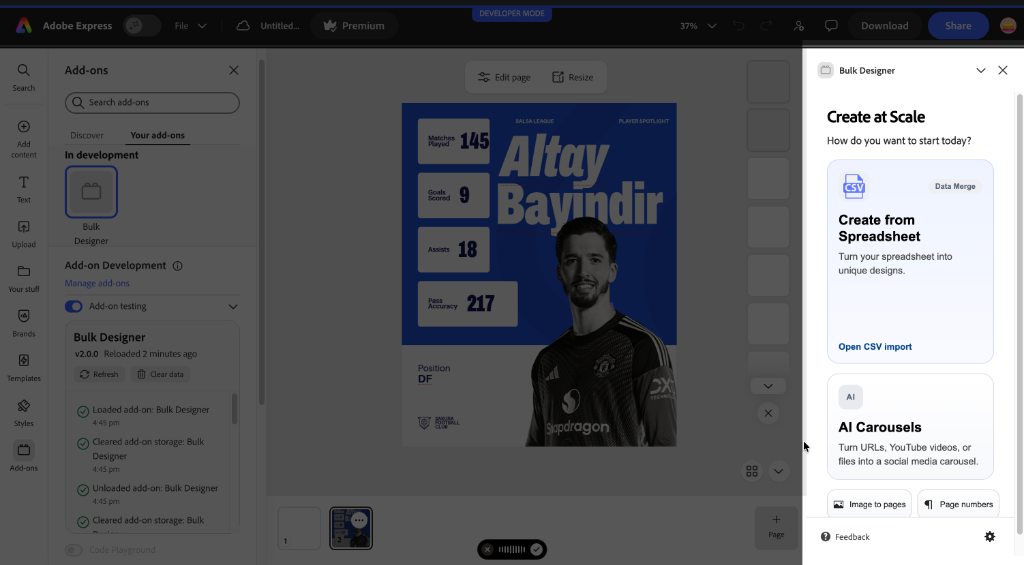 Bulk Designer Chooser Dashboard